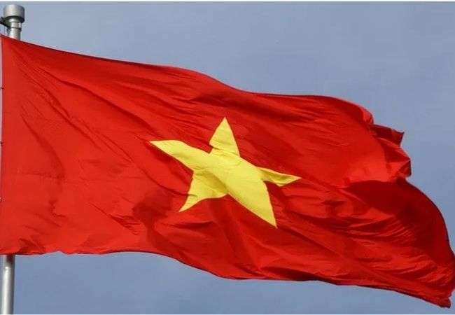 Background cờ Việt Nam trong gió