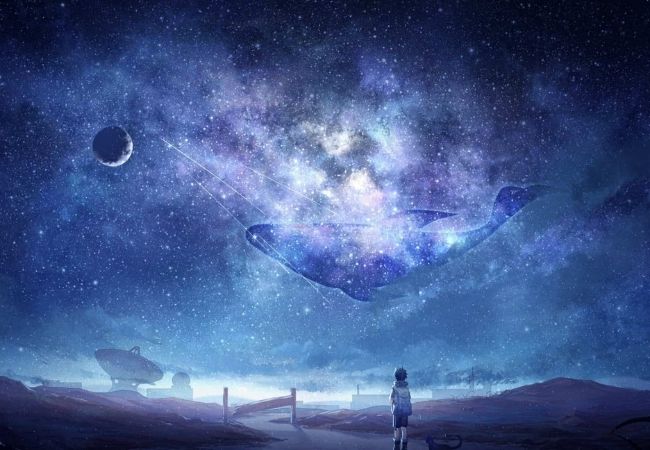 Hình ảnh bầu trời đêm đầy sao anime