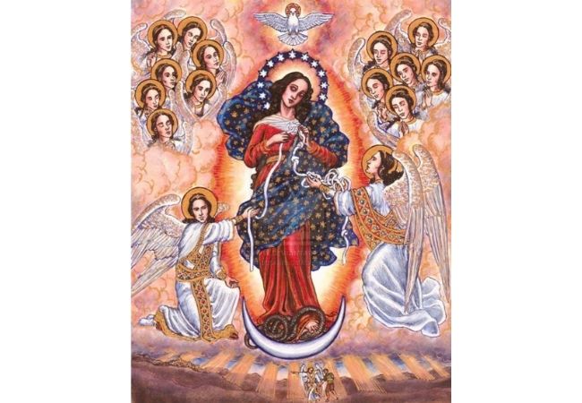 Hình ảnh mẹ Maria cùng các thiên thần