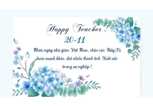 Thiệp chúc mừng 20/11 ngày Nhà Giáo Việt Nam đẹp nhất