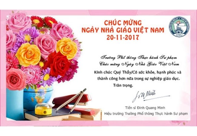 Thư chúc mừng 20-11 ngày Nhà Giáo Việt Nam đẹp