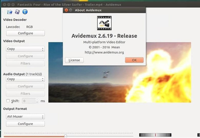 Avidemux 2.6 là phần mềm hoàn toàn miễn phí
