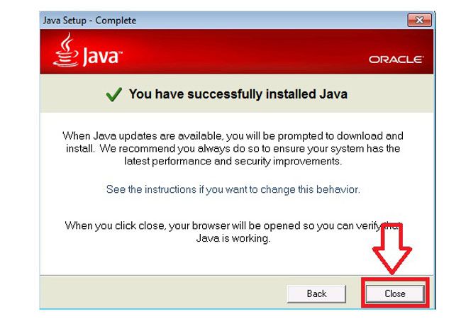 Cài đặt thành công chương trình Java 6