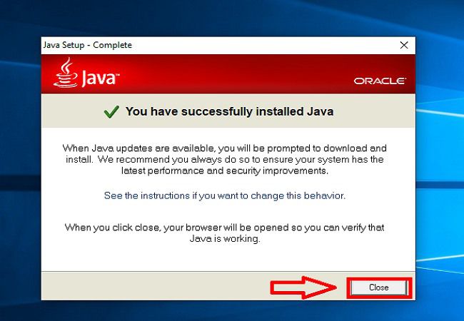 Đã cài đặt thành công Java 7