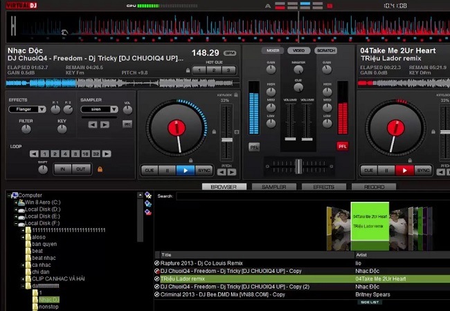 DJ Virtual 7 hỗ trợ mix và trộn nhạc