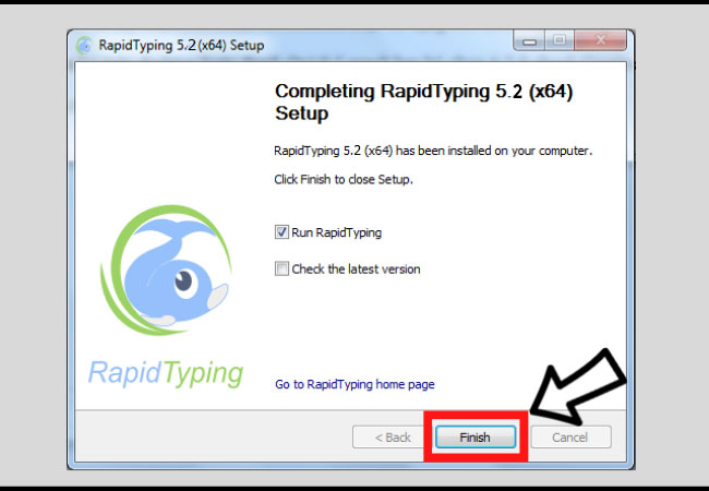 Hoàn thành quá trình cài đặt Rapid Typing 5.2