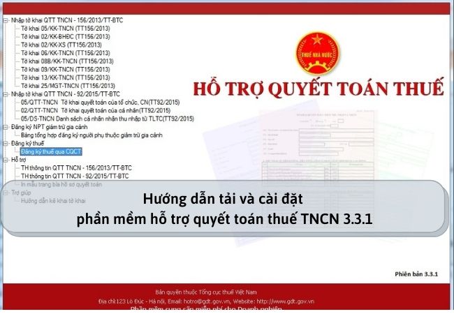 Hướng dẫn tải và cài đặt phần mềm hỗ trợ quyết toán thuế TNCN 3.3.1