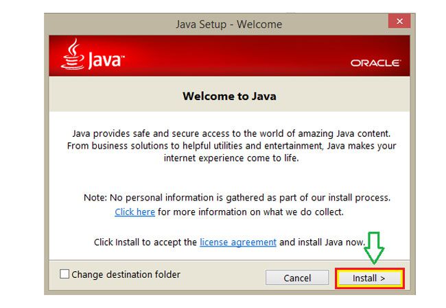 Tiến hành cài đặt chương trình Java 6