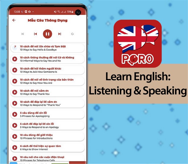 Phần mềm Learn English PORO