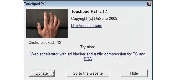 Touchpad pal là phần mềm có dung lượng nhỏ gọn, không quá tốn dung lượng