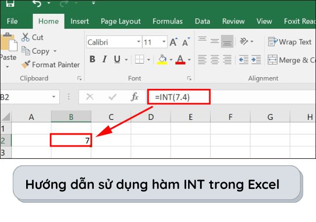 Hướng dẫn sử dụng hàm INT trong Excel