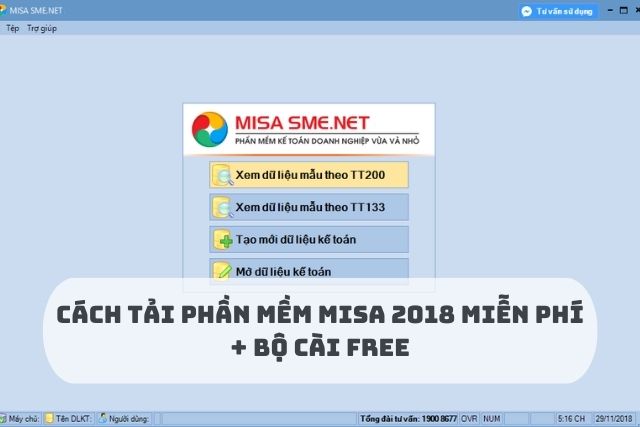 Tải phần mềm MISA 2018 miễn phí