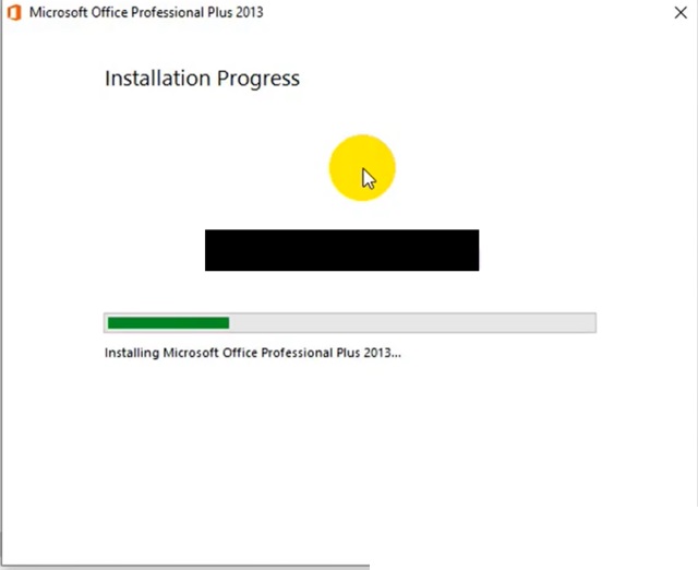 Chờ vài phút để phần mềm Microsoft Office 2013 full crack được cài đặt