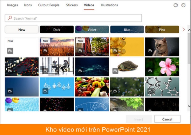 Kho video “đồ sộ” của Powerpoint 2021